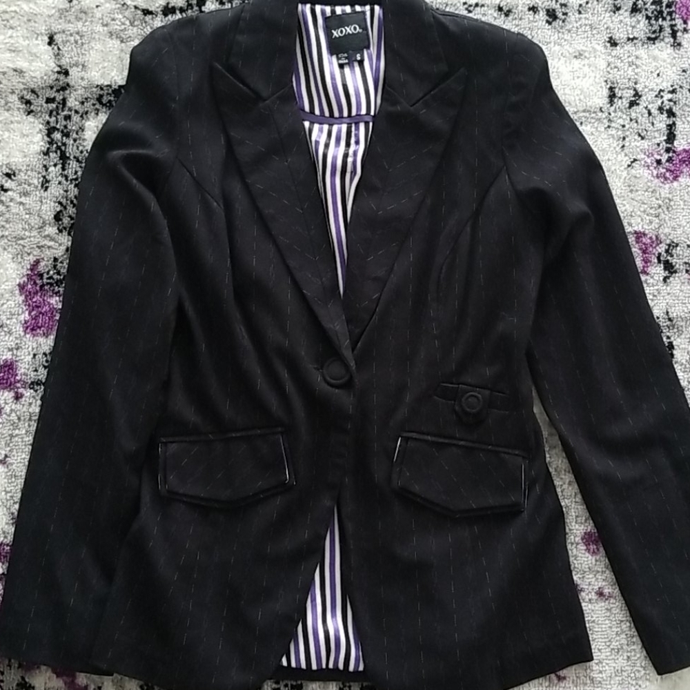 Black pin stripe blazer